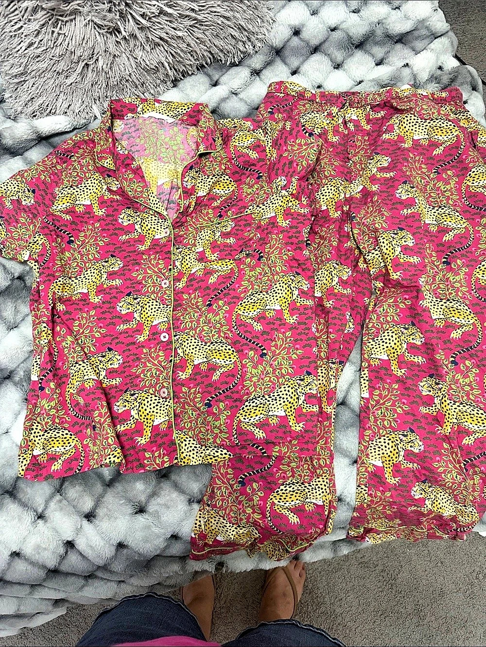 Printfresh Bagheera Long PJ Set Pink & Yellow size L